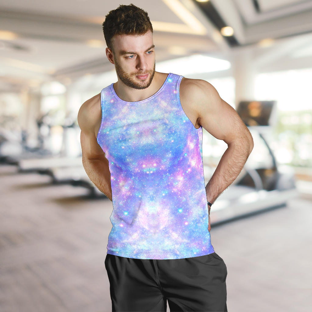 Galaxy Stardust Pastel Color Print Men Tank Top