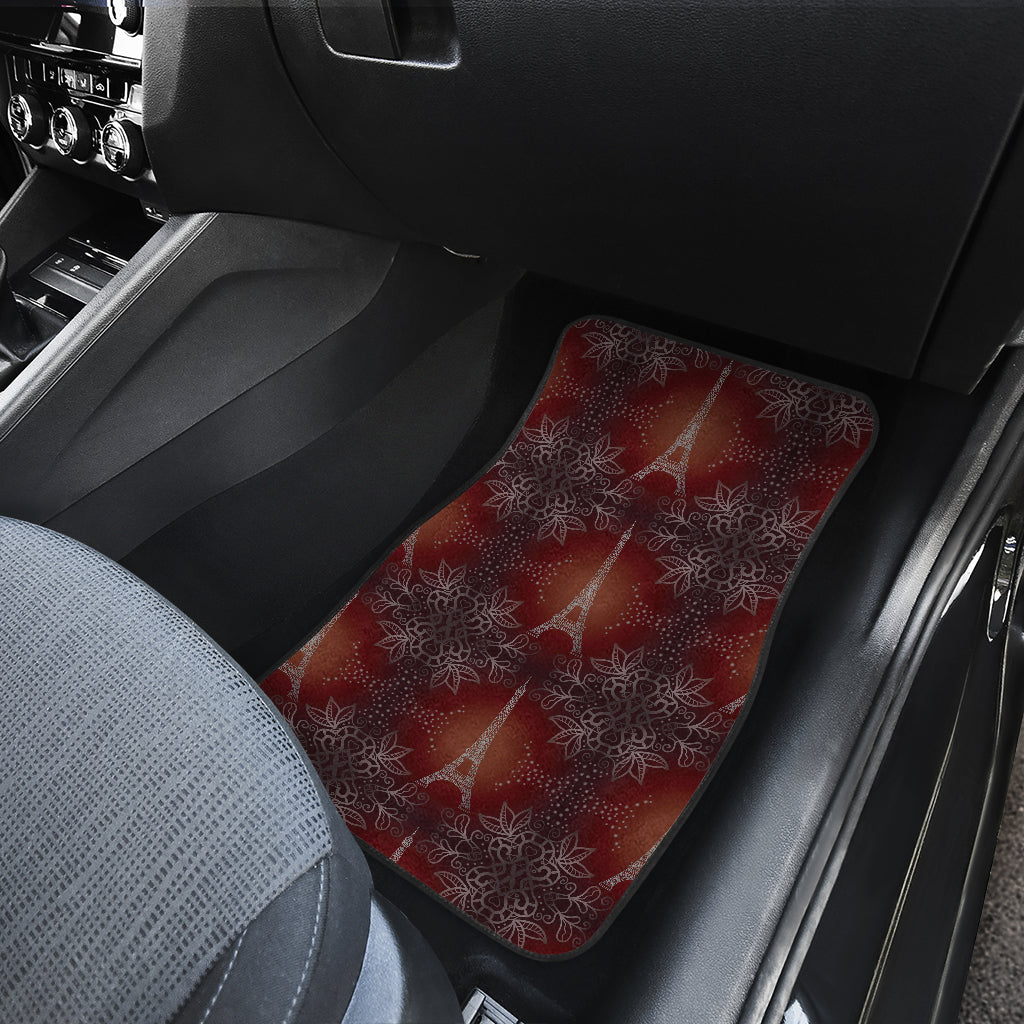Eiffel Tower Drawing Print Car Floor Mats Front Back