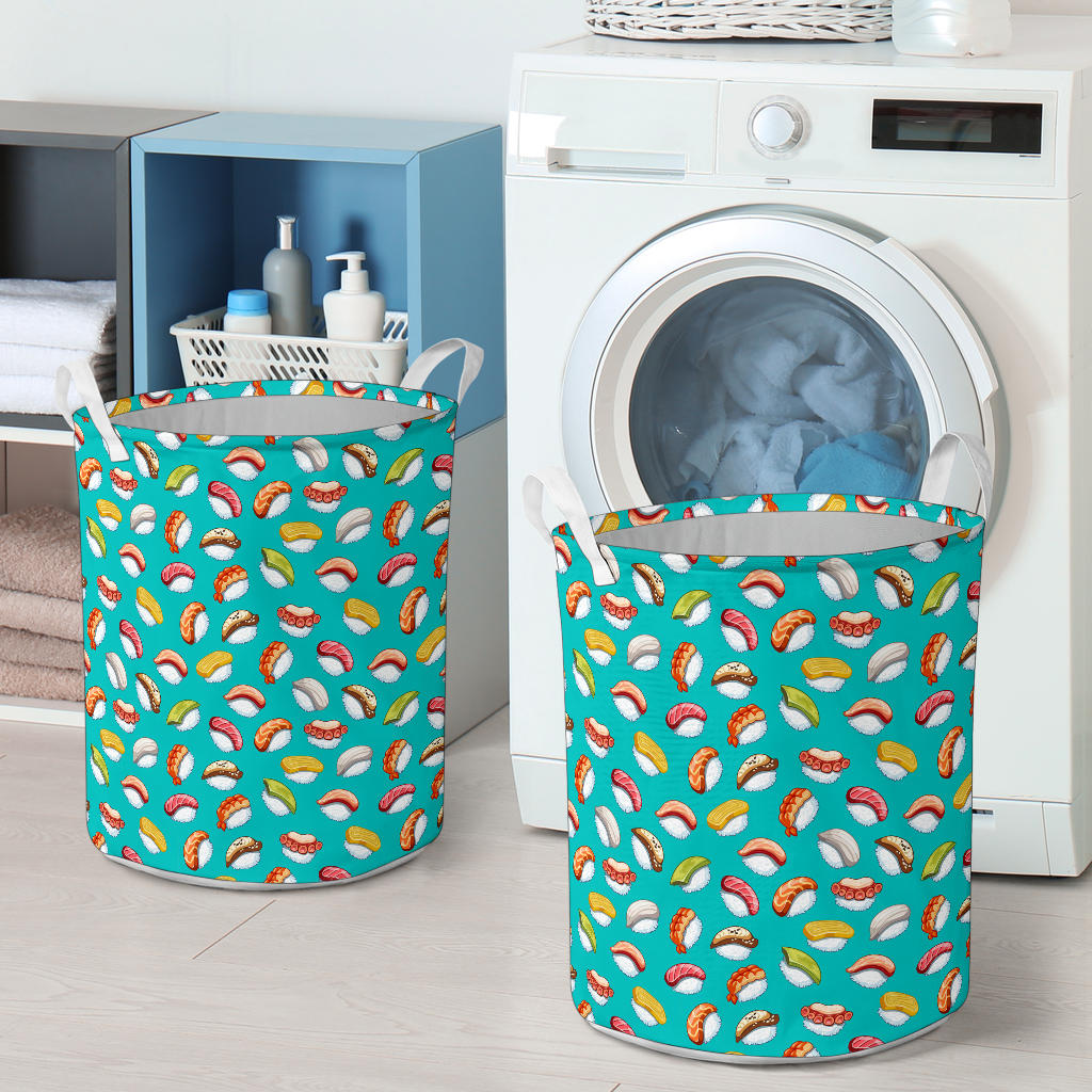 Sushi Themed Print Laundry Basket