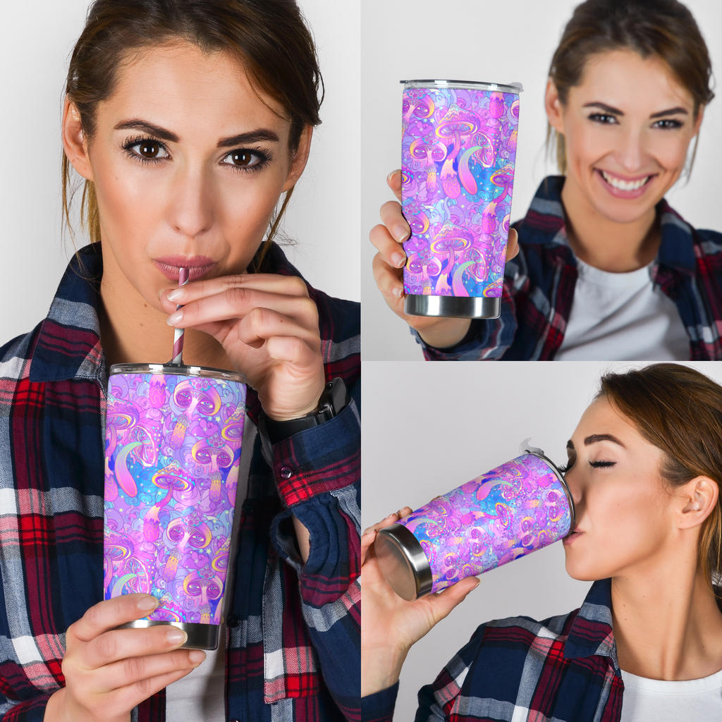 Psychedelic Trippy Mushroom Print Tumbler