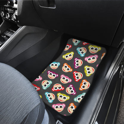 Monkey Head Design Themed Print Car Floor Mats Front Back
