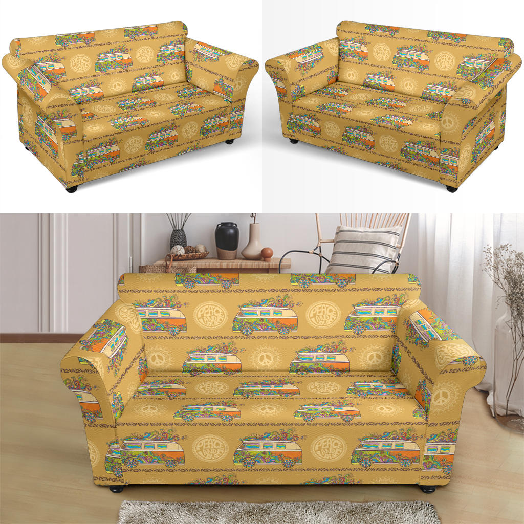 Hippie Van Print Design LKS304 Loveseat Couch Slipcover
