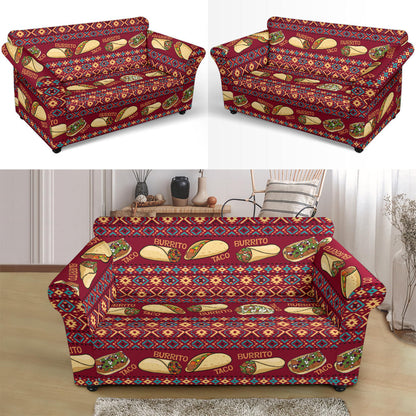 Burrito Taco Print Design LKS302 Loveseat Couch Slipcover