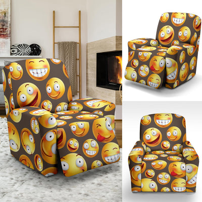 Smiley Face Emoji Print Design LKS303 Recliner Slipcover