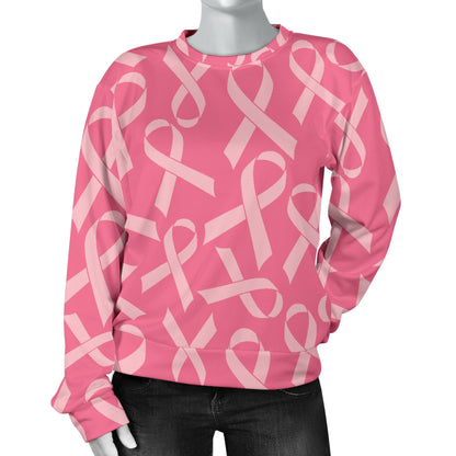 Breast Cancer Awareness Themed Women Long Sleeve Sweatshirt