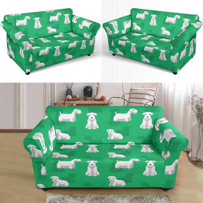 Sealyham Terriers Print Design LKS301 Loveseat Couch Slipcover
