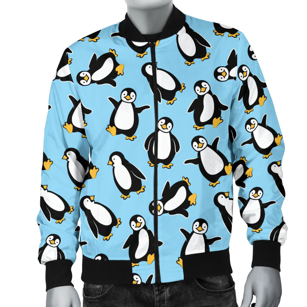Penguin Happy Print Men Bomber Jacket