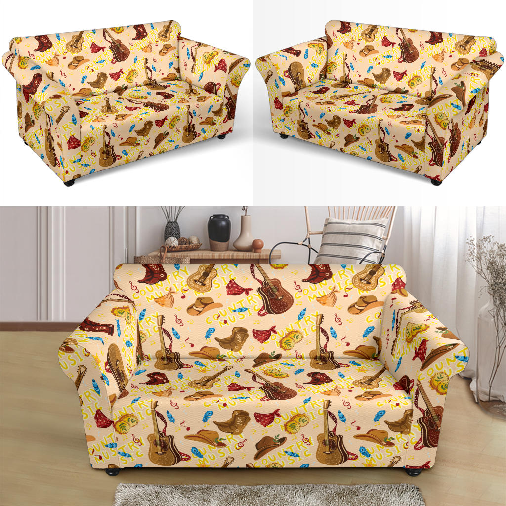 Western Lifestyle Print Design LKS303 Loveseat Couch Slipcover
