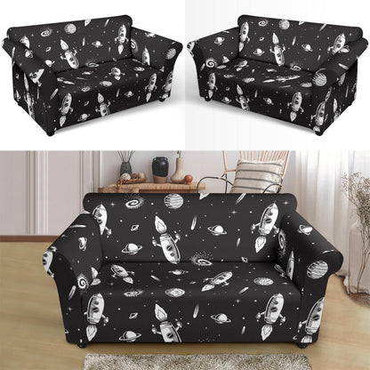 Space Rocket Print Design LKS303 Loveseat Couch Slipcover