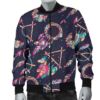 Boho Dream Catcher Colorful Men Bomber Jacket