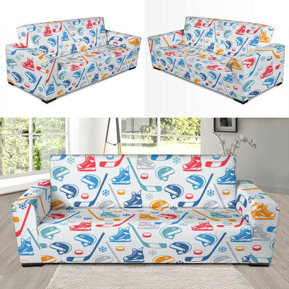 Hockey Equipment Print Design LKS301 Sofa Slipcover