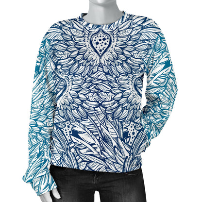 Angel Wings Boho Design Themed Print Women Long Sleeve Sweatshirt