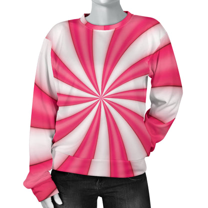 Vortex Twist Swirl Candy Print Women Long Sleeve Sweatshirt