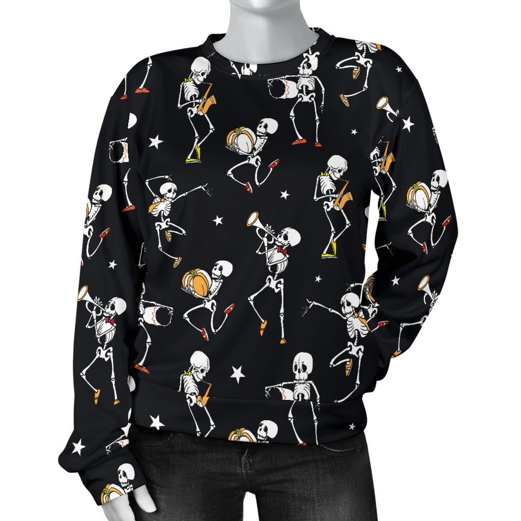 Skeleton Dance Print Women Long Sleeve Sweatshirt