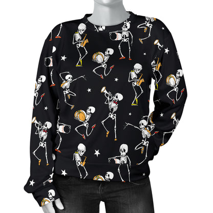 Skeleton Dance Print Women Long Sleeve Sweatshirt