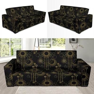 Moon Boho Style Pattern Print Design 01 Sofa Slipcover