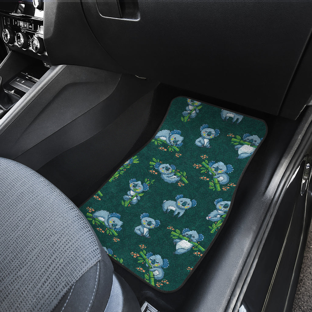 Koala Blue Design Print Car Floor Mats Front Back