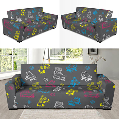 Roller skate Pattern Print Design A02 Sofa Slipcover