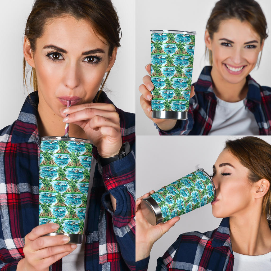 Palm Tree Hawaiian Themed Design Print Tumbler
