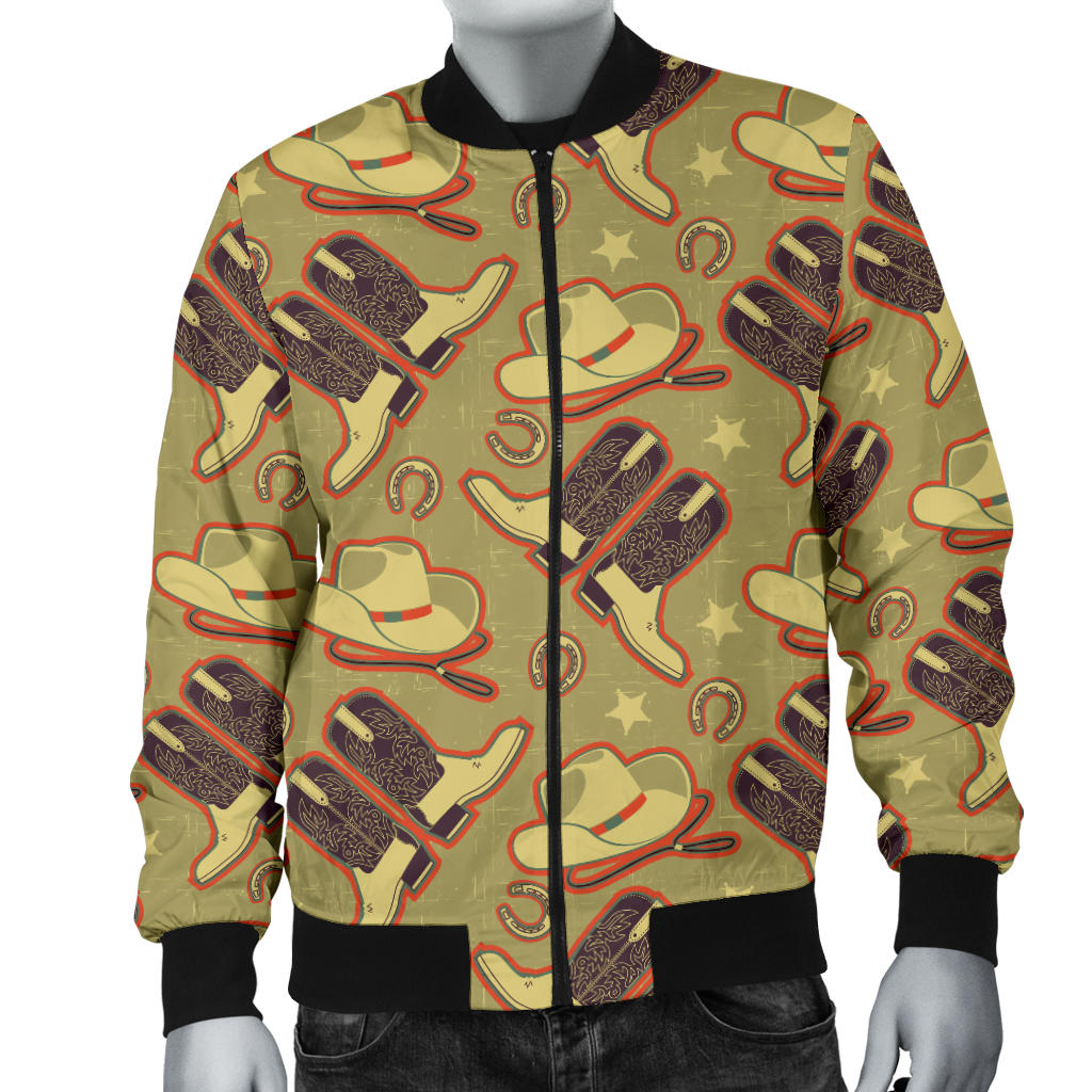 Western Cowboy Themed Men Bomber Jacket