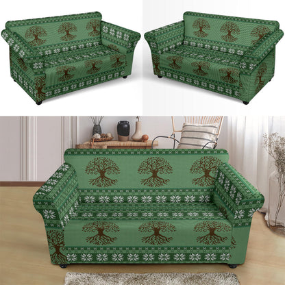 Tree Of Life Knit Style Print Design LKS301 Loveseat Couch Slipcover