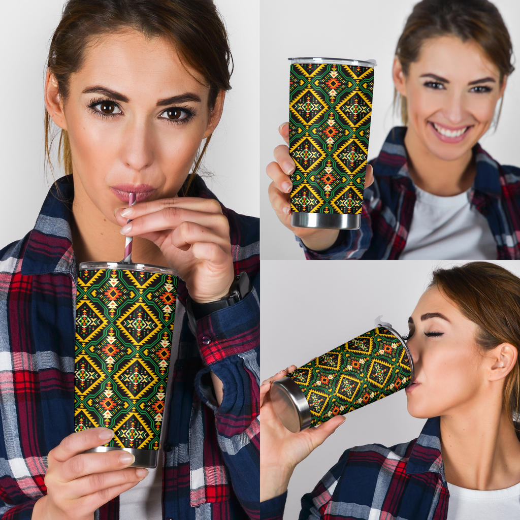 Kente Green Design African Print Tumbler