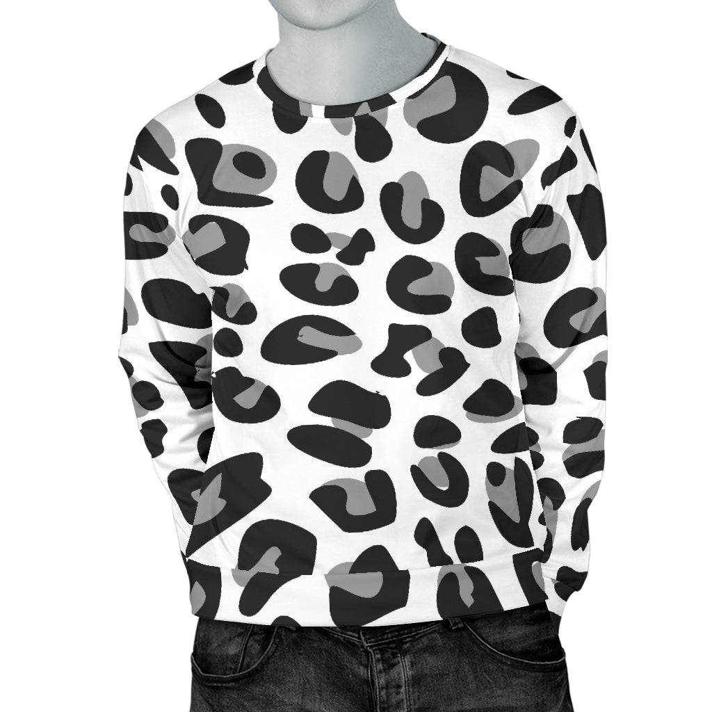Snow Leopard Skin Print  Men Long Sleeve Sweatshirt