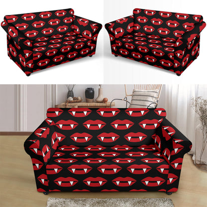 Vampire Lips Print Design LKS302 Loveseat Couch Slipcover
