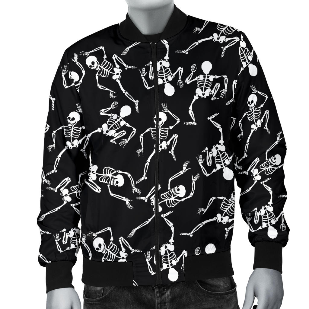 Skeleton Style Print Men Bomber Jacket