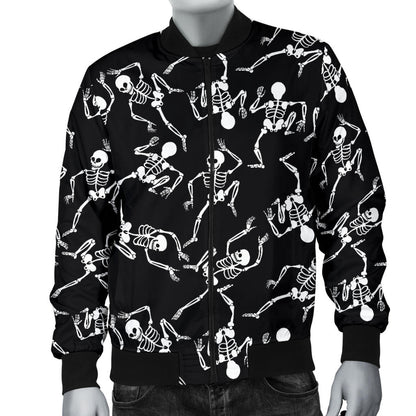 Skeleton Style Print Men Bomber Jacket