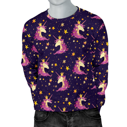 Unicorn Princess Star Sparkle Men Long Sleeve Sweatshirt