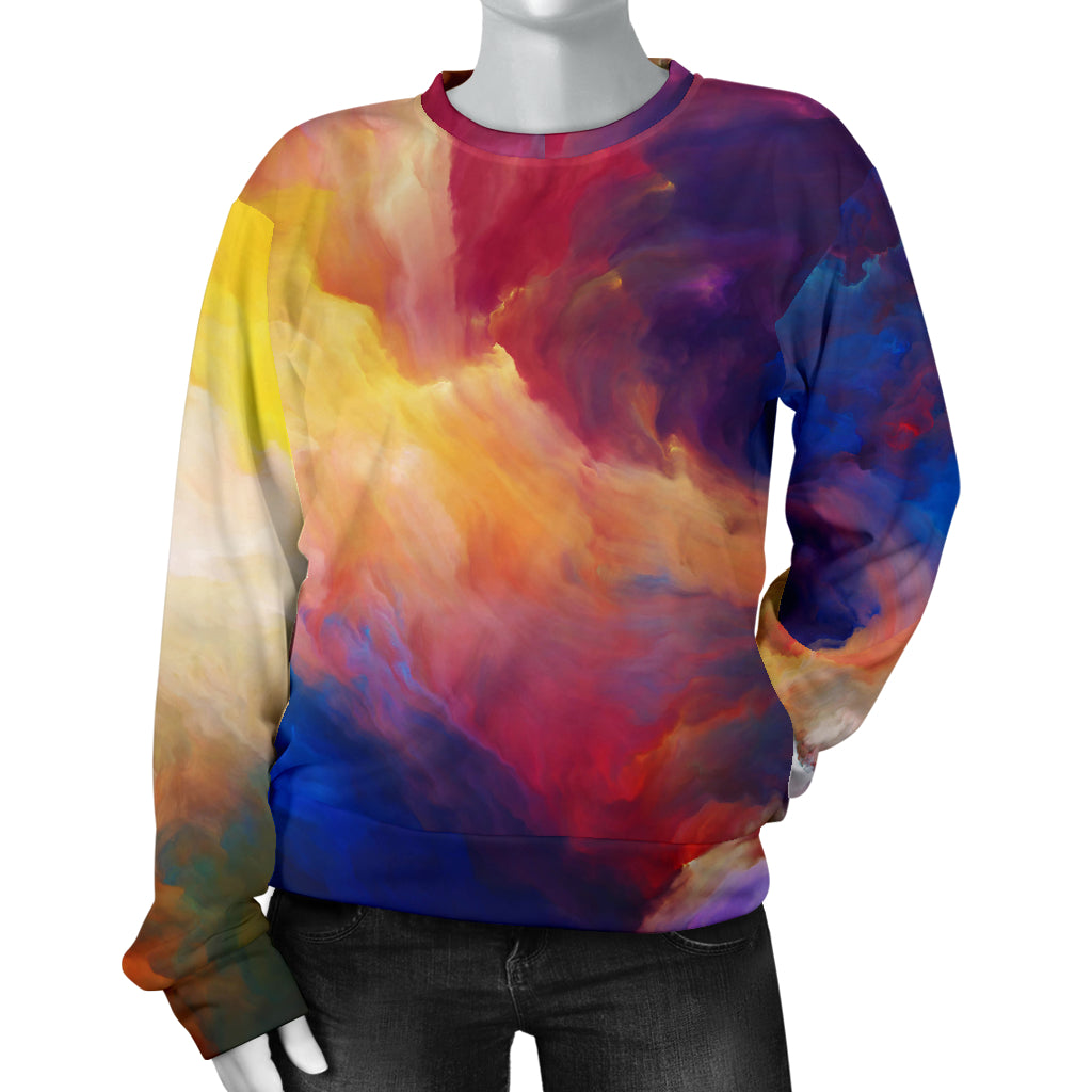 Vortex Twist Swirl Water Color Design Women Long Sleeve Sweatshirt