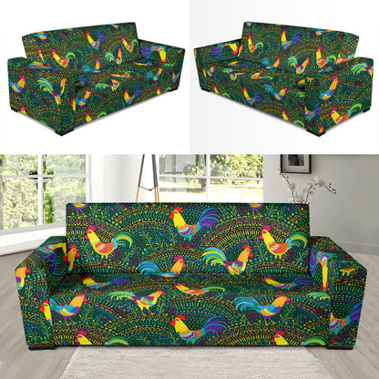 Rooster Pattern Print Design A01 Sofa Slipcover