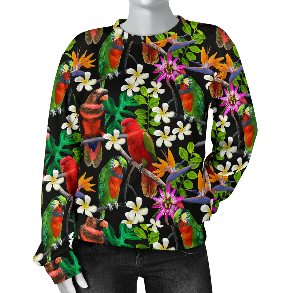 Parrot Design Print Women Long Sleeve Sweatshirt