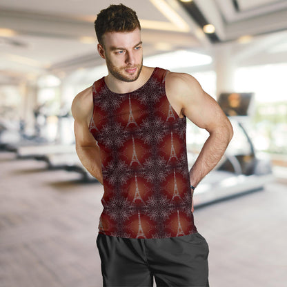 Eiffel Tower Drawing Print Men Tank Top