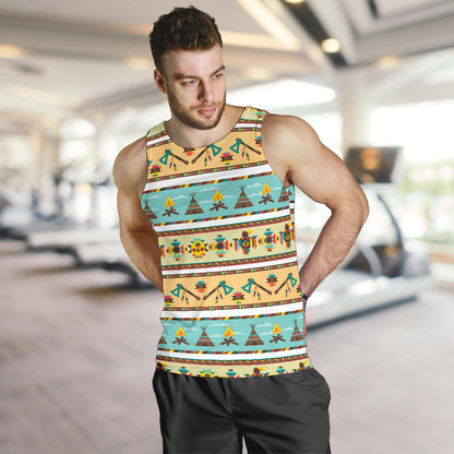 American indian Life Pattern Men Tank Top