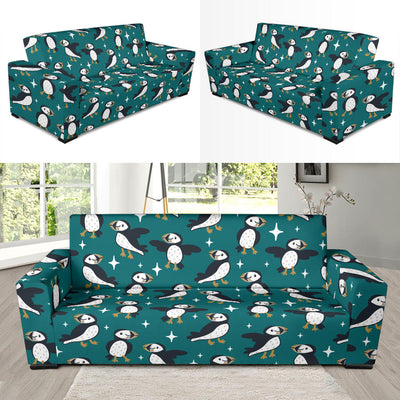 Puffin Pattern Print Design A05 Sofa Slipcover