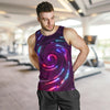 Vortex Twist Swirl Purple Neon Print Men Tank Top