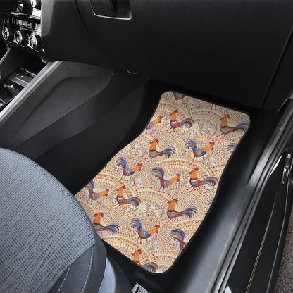 Chicken Boho Style Pattern Car Floor Mats Front Back