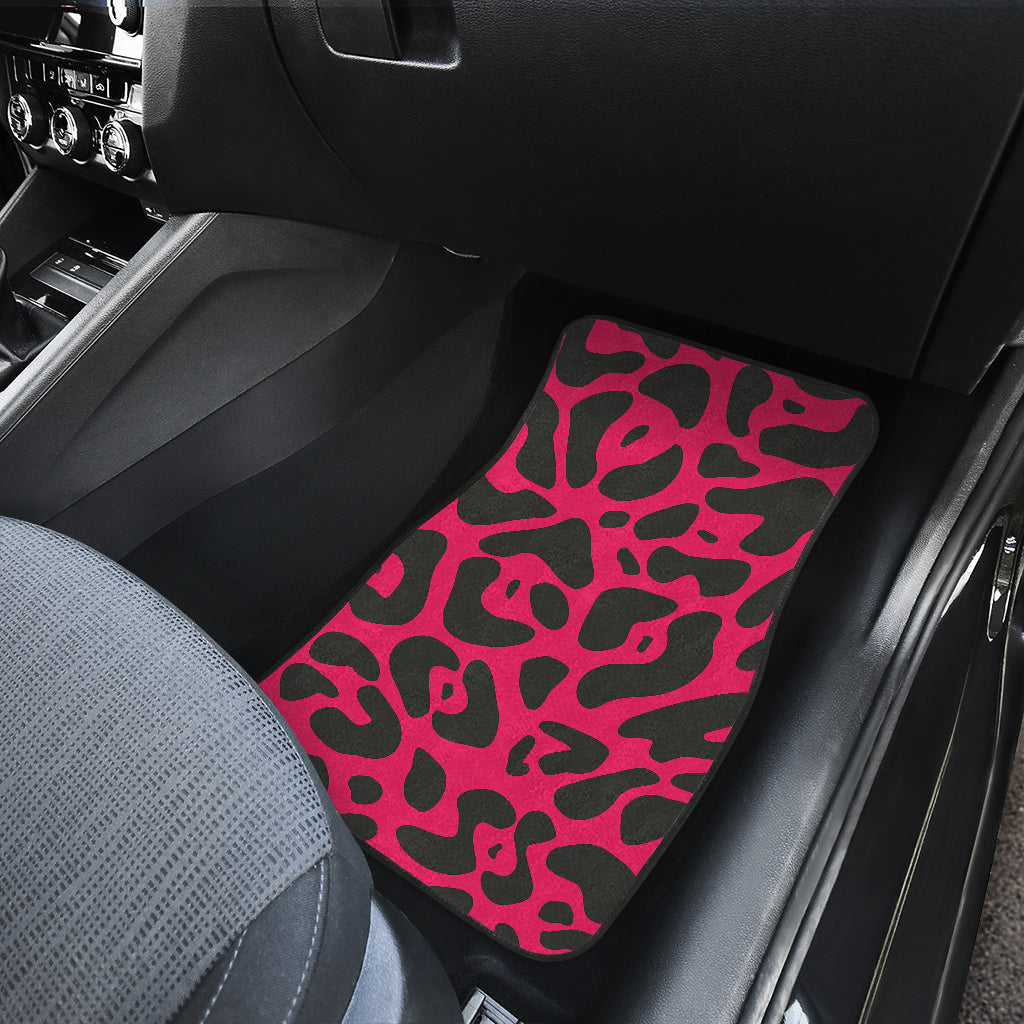 Cheetah Pink Print Pattern Car Floor Mats Front Back