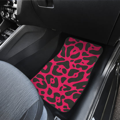 Cheetah Pink Print Pattern Car Floor Mats Front Back