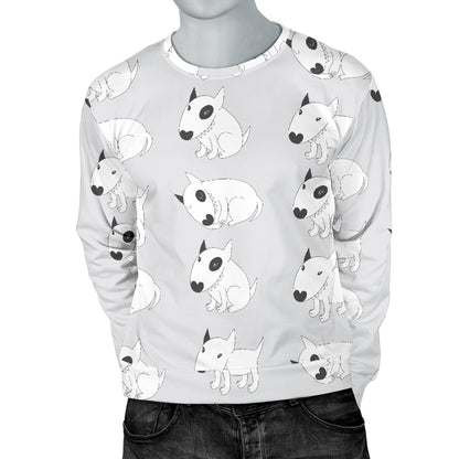 Bull Terrier hand draw Print Pattern Men Long Sleeve Sweatshirt