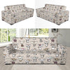 Chihuahua Pattern Print Design 02 Sofa Slipcover