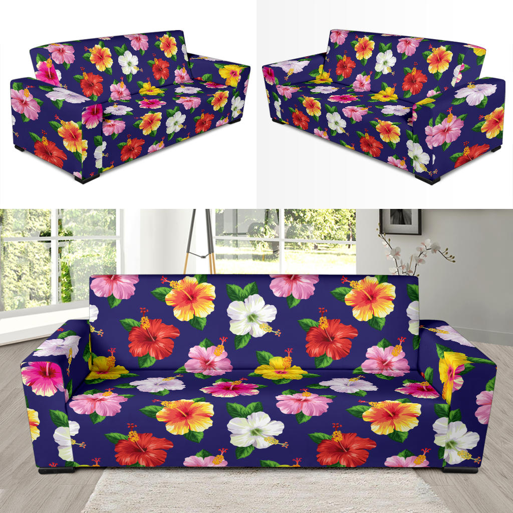 Hibiscus Colorful Print Design LKS301 Sofa Slipcover