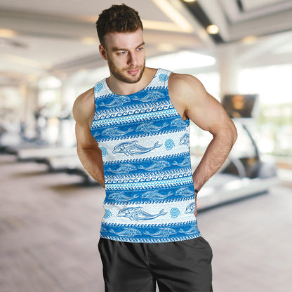 Dolphin Tribal Print Pattern Men Tank Top