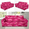 Camo Pink Pattern Print Design 01 Sofa Slipcover