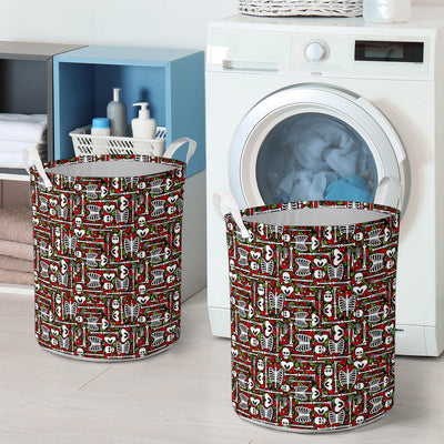 Skeleton Pattern Print Laundry Basket