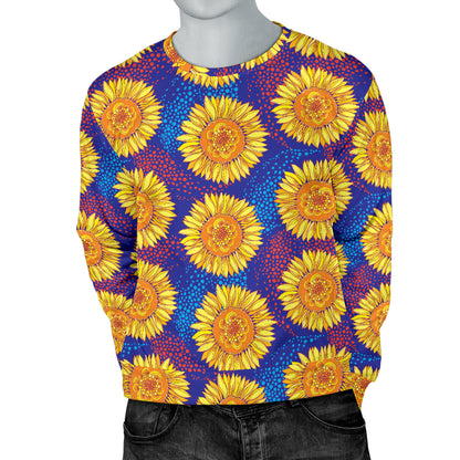 Sunflower Hand Drawn Style Print Men Long Sleeve Sweatshirt