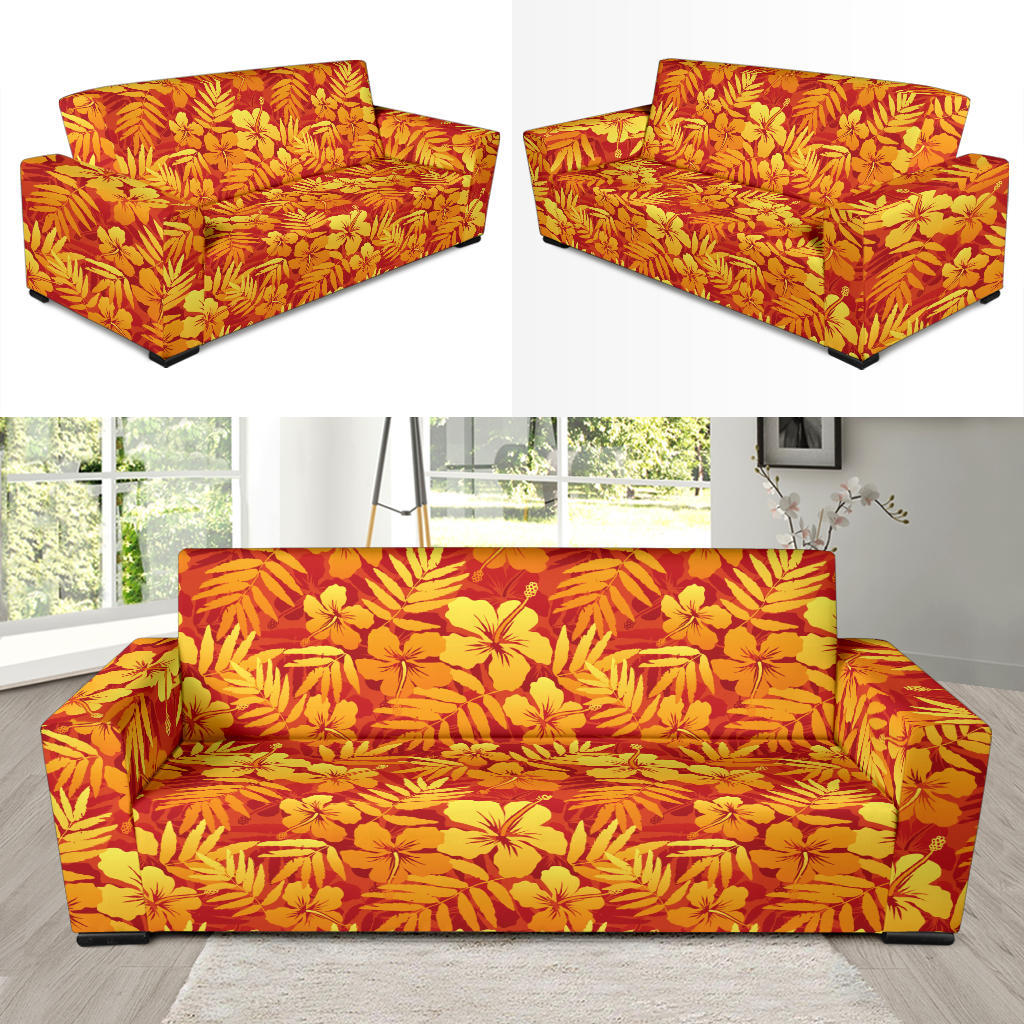 Hibiscus Summer Print Design LKS302 Sofa Slipcover