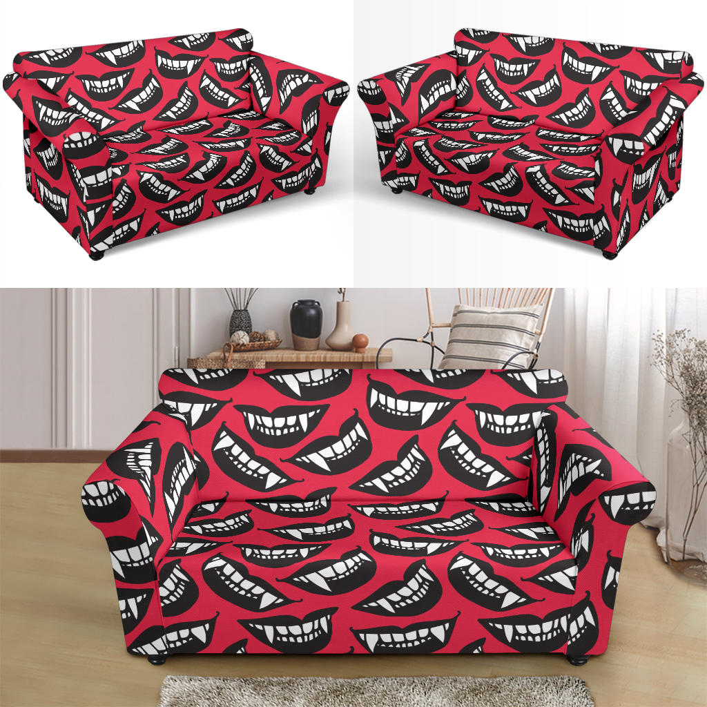 Vampire Lips Print Design LKS305 Loveseat Couch Slipcover